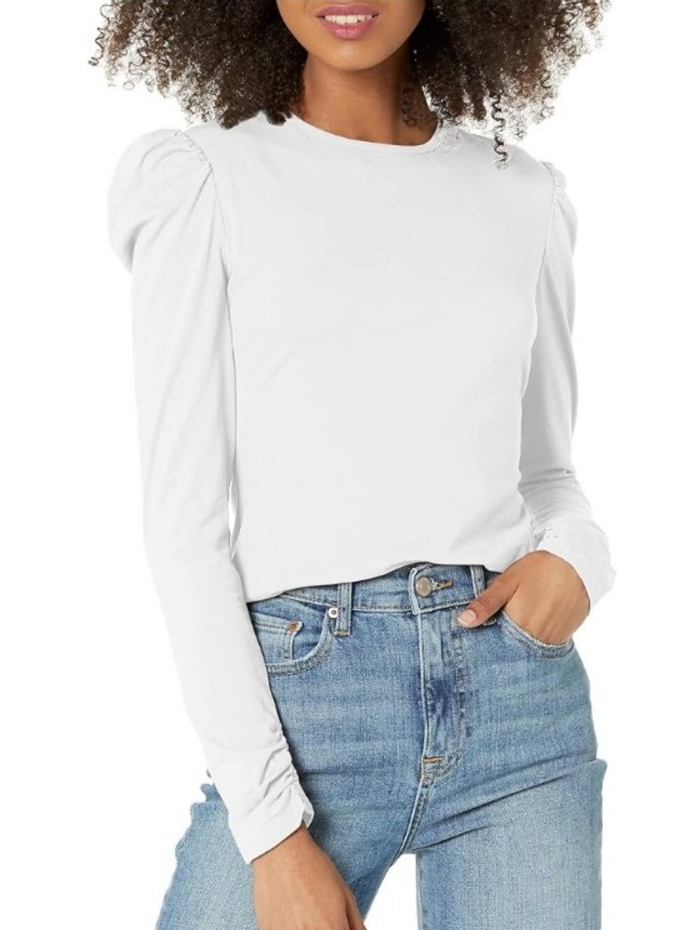 Rebecca Taylor White Ruched Long Sleeve Knit Top Small